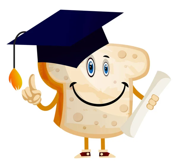 Graduating Bread illustration vector on white background — Stock Vector