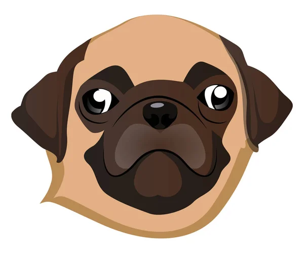 Pug vector ilustración sobre fondo blanco — Vector de stock