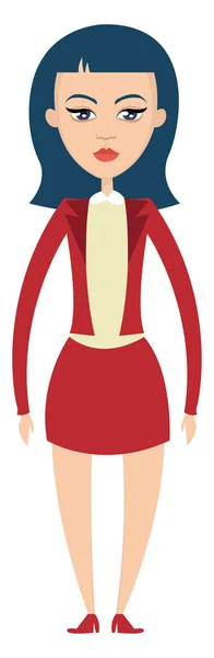Mädchen im roten Outfit Illustration Vektor auf weißem Hintergrund — Stockvektor