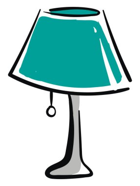Beyaz bac gri stand illüstrasyon vektör ile Yeşil masa lambası