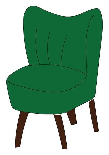 Fauteuil vert avec des jambes noires vecteur d'illustration sur le dos blanc — Image vectorielle