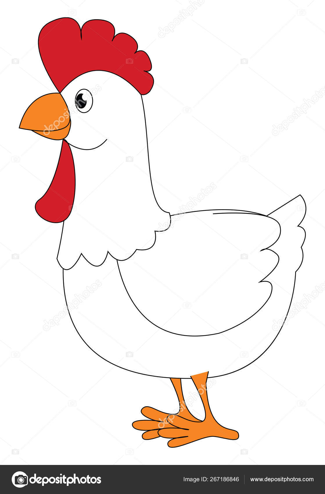 ilustração animal colorida de desenho de frango 6325982 Vetor no