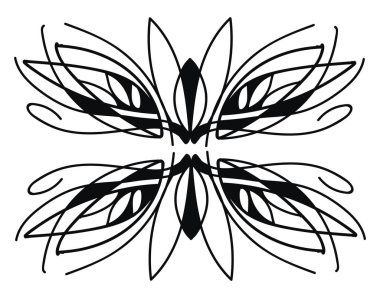 Serbest stil doğal süs tasarımı, illüstrasyon, whit vektör