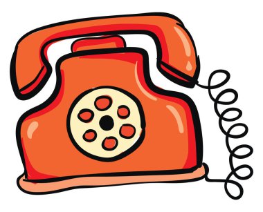 Telefon el çizilmiş tasarım, illüstrasyon, beyaz backg vektör