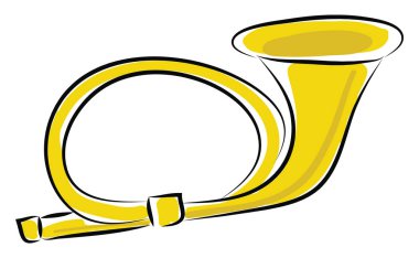 Trompet el çizilmiş tasarım, illüstrasyon, beyaz backgro vektör