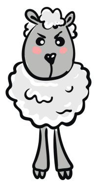 Kızgın koyun , vektör veya renk illüstrasyon