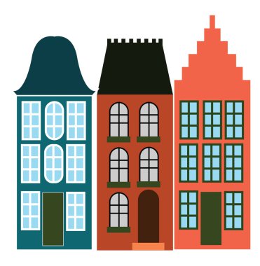 Güzel Amsterdam, vektör veya renk illüstrasyon