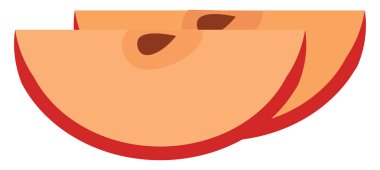 Elma iki dilim , vektör veya renk illüstrasyon