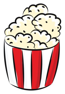 Büyük bir patlamış mısır, vektör veya renk illüstrasyon