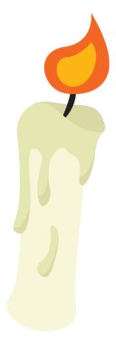 İnce parlayan mum, vektör veya renk çizimi