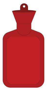 Kırmızı sıcak su şişesi, vektör veya renk illüstrasyonu