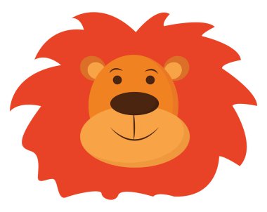 Bir aslanın gülümseyen yüzünün clipart / ormanın kralı, ve