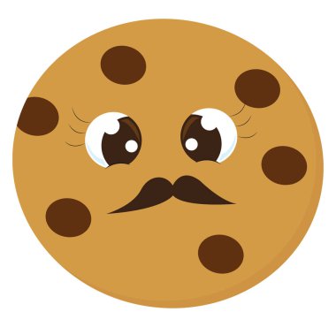 Bay Çerez emoji beyaz arka plan, vektör veya izole ayarlayın