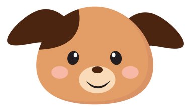 Bir köpek yavrusu, vektör veya renk illustra gülümseyen yüzüClipart