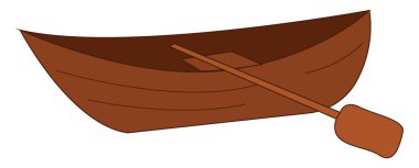 Sıra, vektör veya renk illustra ile kahverengi tekne Clipart
