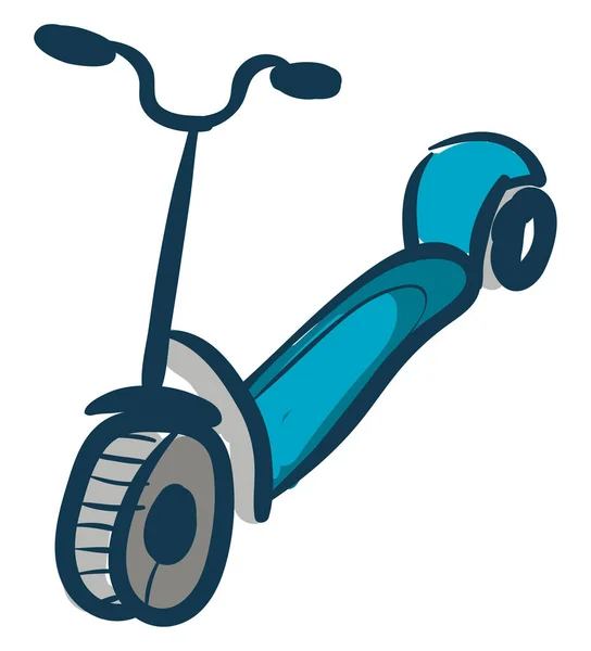 Scooter hand getekende ontwerp, illustratie, vector op witte blauw — Stockvector