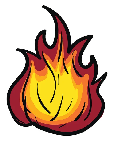 Feuer handgezeichnetes Design, Illustration, Vektor auf weißem Hintergrund — Stockvektor