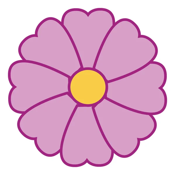 Flor violeta dibujado a mano diseño, ilustración, vector en blanco b — Archivo Imágenes Vectoriales