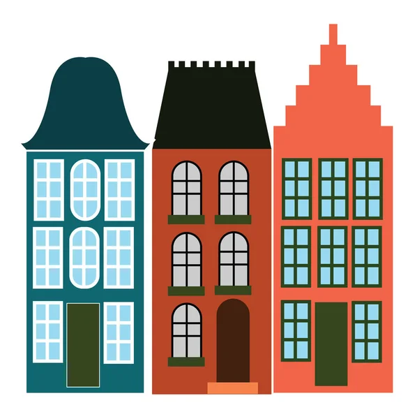 Prachtige Amsterdam, vector of kleur illustratie — Stockvector