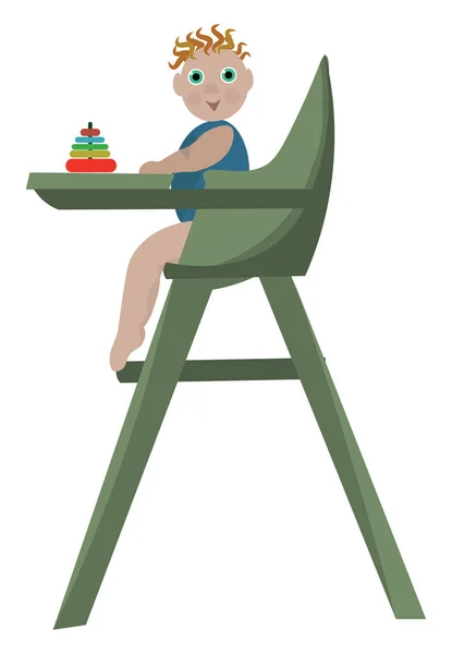 Baby på stol, vektor eller färg illustration — Stock vektor