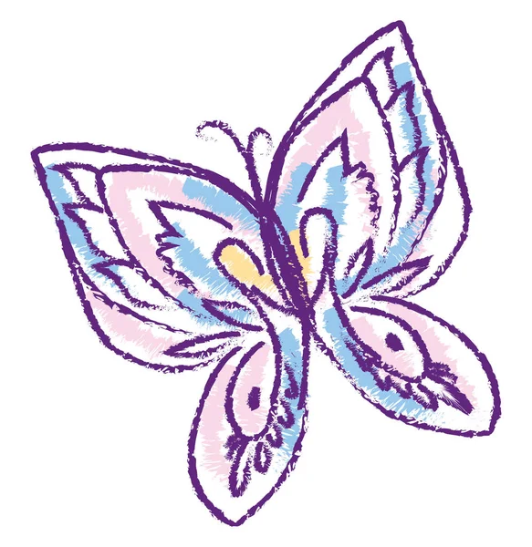 Dibujo de una linda mariposa, vector o ilustración en color — Archivo Imágenes Vectoriales