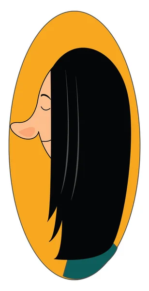 Dziewczyna z dużym nosem, wektor lub kolor ilustracji — Wektor stockowy