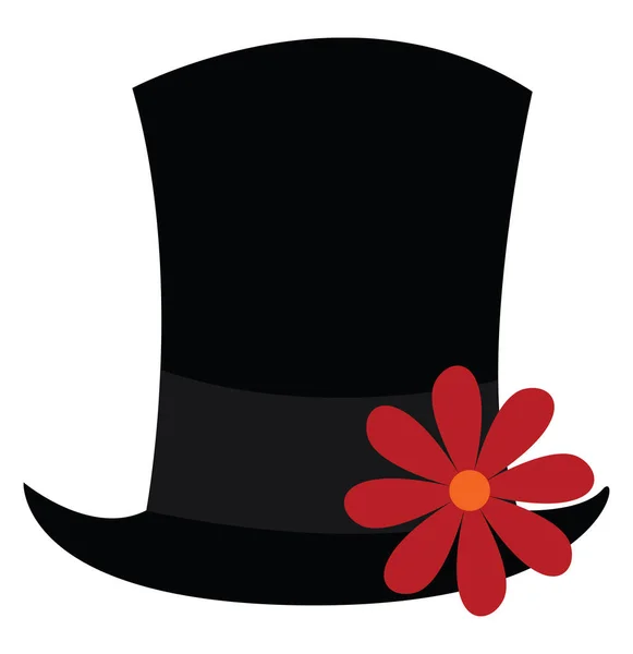 Czarna Czapka z kwiatowym, wektorowym lub kolorowym rysunkiem — Wektor stockowy