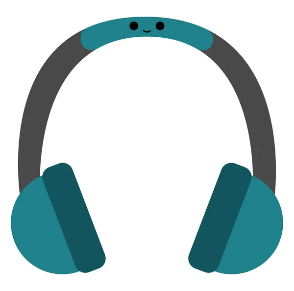 Blaue Kopfhörer, Vektor- oder Farbabbildung — Stockvektor