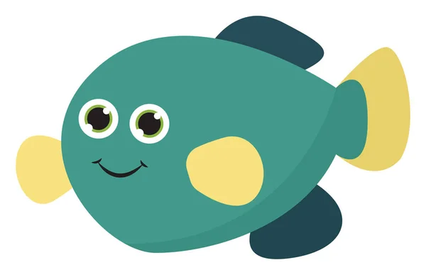 Un pesce blu, vettore o illustrazione a colori — Vettoriale Stock