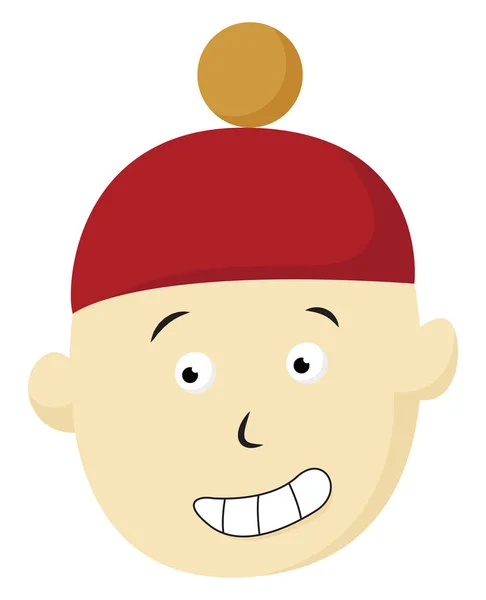 带红帽子、矢量或彩色插图的男孩 — 图库矢量图片