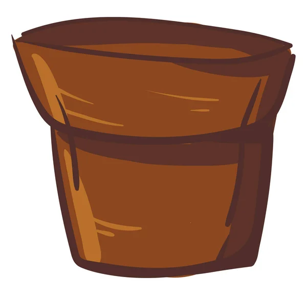 Una olla marrón, vector o ilustración de color — Vector de stock