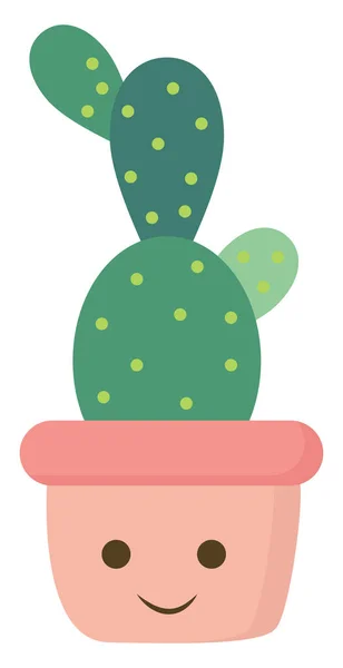 Schattig roze cactus, vector of kleur illustratie — Stockvector