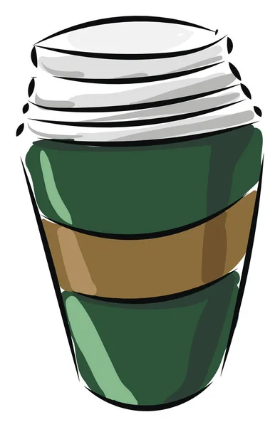 Contenedor de café, vector o ilustración a color — Vector de stock