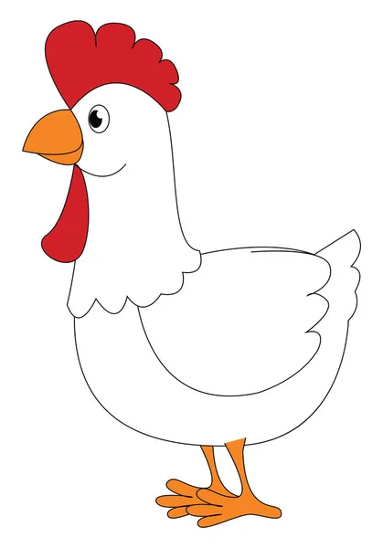 Ein großes Huhn, ein Vektor oder eine farbige Illustration — Stockvektor