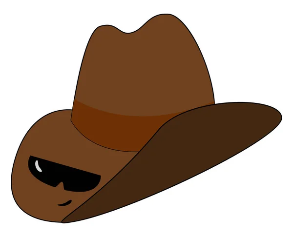 棕色牛仔帽，矢量或彩色插图 — 图库矢量图片