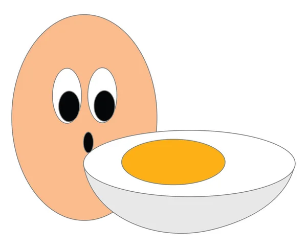 Boiled egg , vector or color illustration — Stock Vector