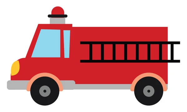 Пожарная машина, векторная или цветная иллюстрация — стоковый вектор