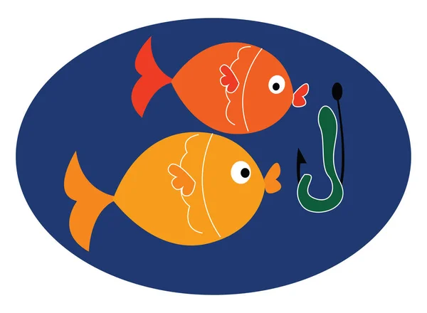 钓鱼钩，矢量或颜色插图 — 图库矢量图片