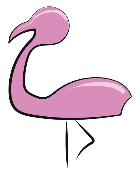 Flamingo pictogram, vector of kleur illustratie — Stockvector