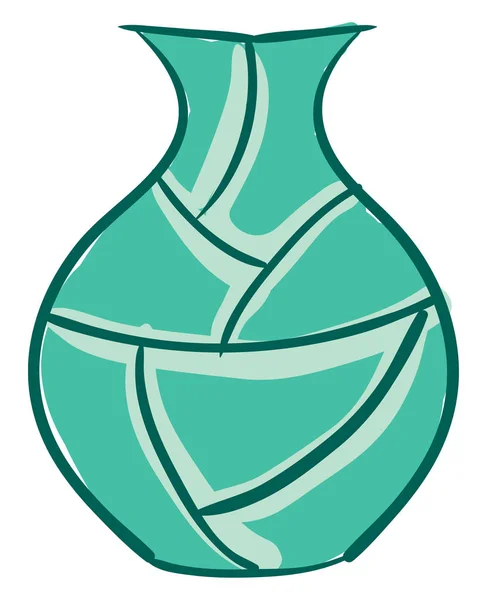 Green flower vase , vector or color illustration — Stock Vector