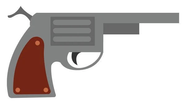 Pistolet chargé, illustration vectorielle ou couleur — Image vectorielle