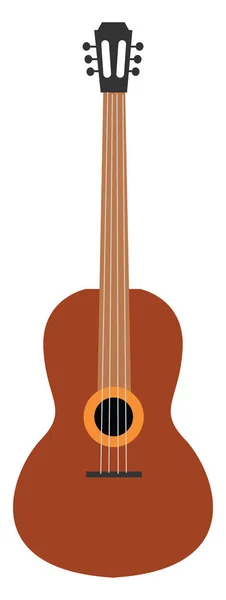 Kahverengi gitar, vektör veya renk illüstrasyon — Stok Vektör