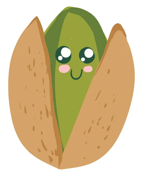 Happy pistachio , vector or color illustration — Stock Vector