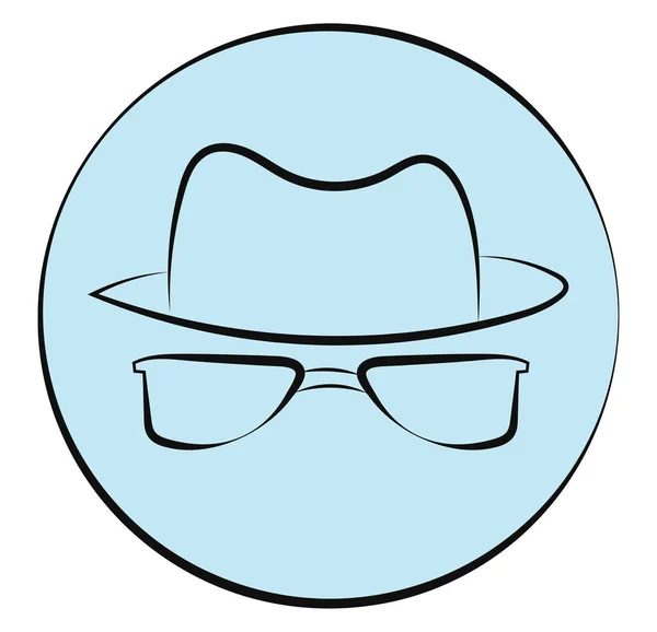 모자 와 안경 아이콘, 벡터 또는 색상 그림 — 스톡 벡터