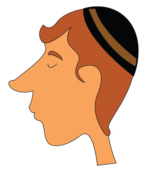 Židovský chlapík s dlouhým nosem, vektorovým nebo barevným obrázkem — Stockový vektor