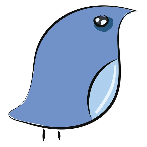 Peinture d'un petit oiseau de couleur bleue, vecteur ou illustre de couleur — Image vectorielle