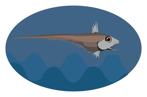 Porträt des Makrofisches über blauem Hintergrund, Vektor oder c — Stockvektor