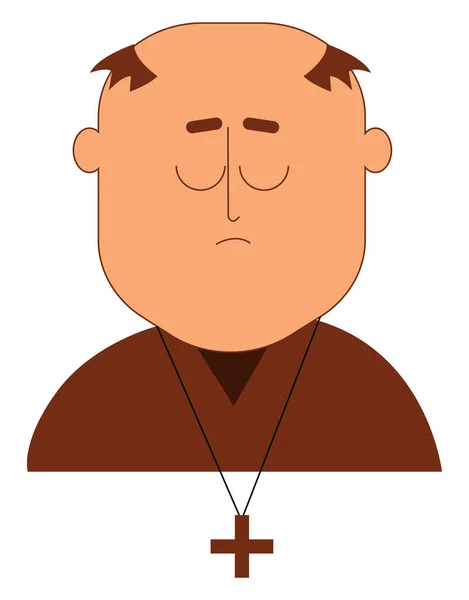 Clipart of a Christian monk over white background viewed from th — Stock Vector