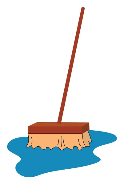 Clipart van een MOP reiniging van de voorgrond gemorst met de Runnin — Stockvector