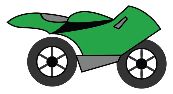 Rower/motocykl/cykl/zielony motocykl, wektor lub kolor ilustrat — Wektor stockowy